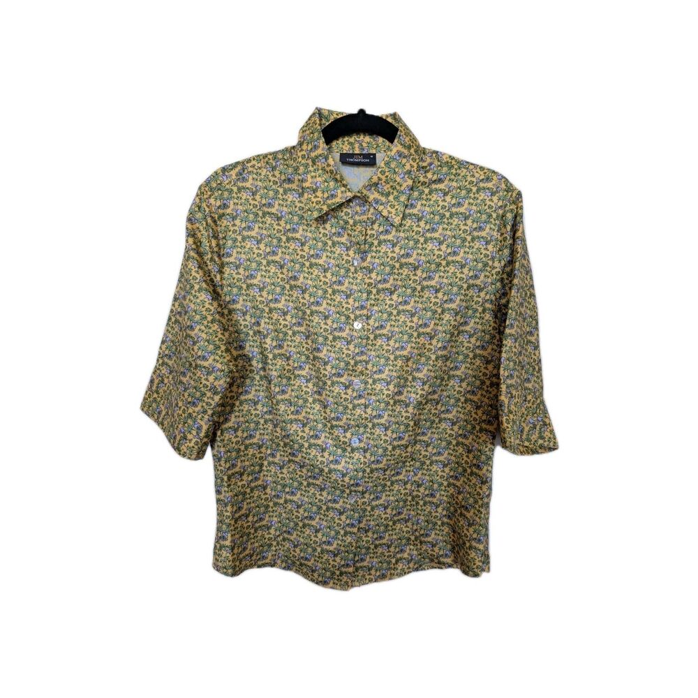 Jim Thompson Yellow Blouse Elephant Print Classic 10
